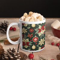 Thème de Noël festif Poinsettia Motif