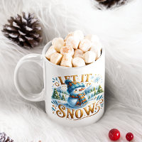 Thème de Noël Laisser Il Neige Mignonne Snowman