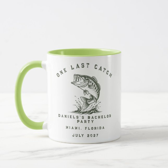 Mug Thème de pêche Fête de bachelor sur mesure (Gauche)