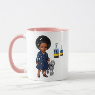 Mug Thème de ville de fille mignonne amoureuse du tram
