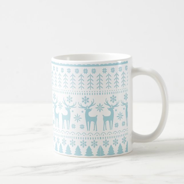 Mug Thème d'hiver Art populaire Bleu Arctique (Droite)