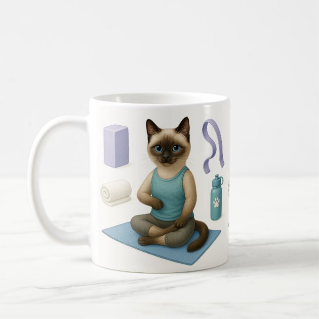 Mug Thème du yoga chat (Gauche)