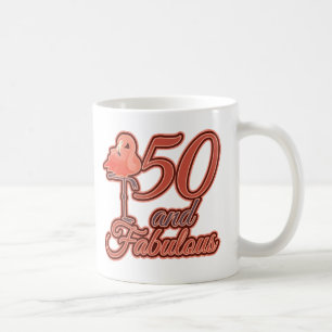 Mug Thème flamant rose 50 et 50e anniversaire fabuleux