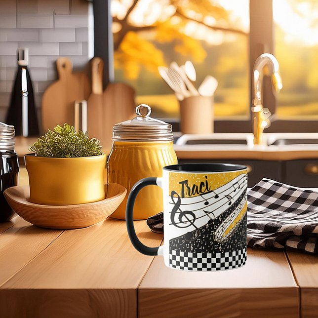 Mug thème musical personnalisé en or (Créateur téléchargé)