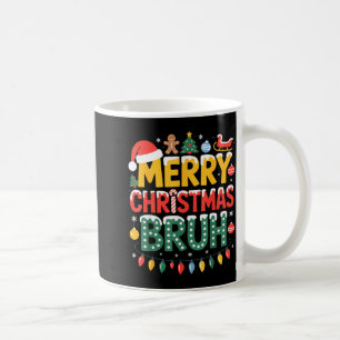 Mug Thème pull dégueu chapeau de Père Noël Bruh Joyeux
