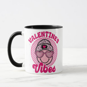 Mug Thème Saint-Valentin Visage Heureux • Léopard Rose
