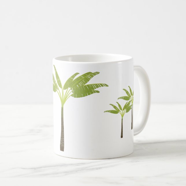 Mug Thème tropical de plage d'île de palmier simple (Devant droit)