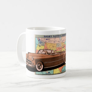 Mug THÈME vintage AUTO ÉTATS-UNIS CARTE