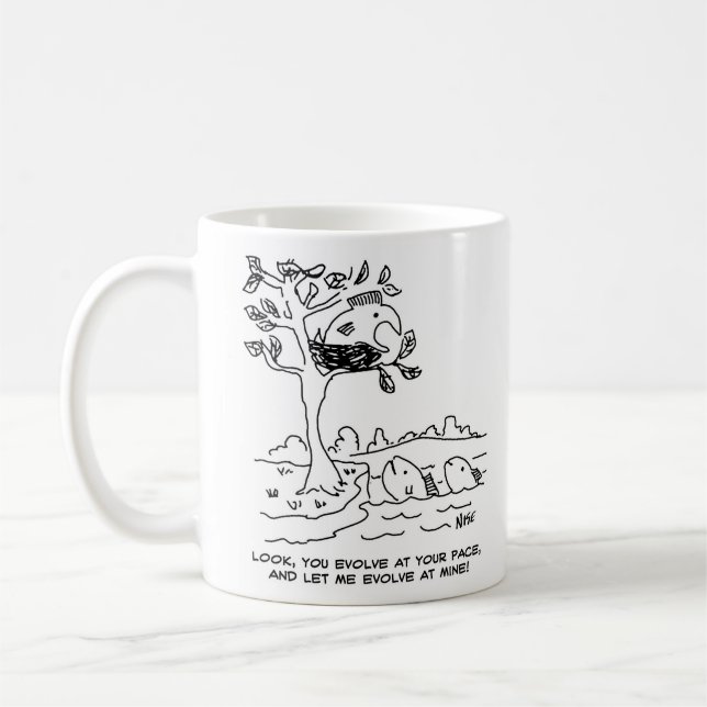 Mug Théorie de l'évolution. Poisson dans un nid (Gauche)