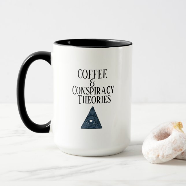 Mug Théories amusantes du café et du complot (Avec donut)