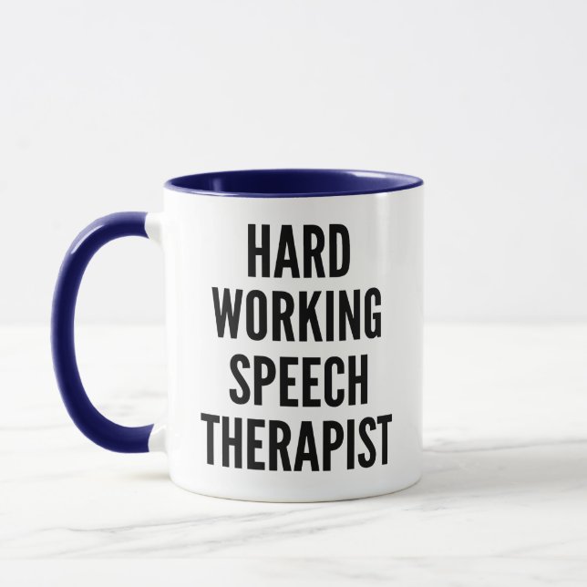 Mug Thérapeute de la parole qui travaille dur (Gauche)