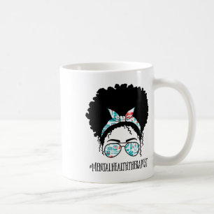 Mug Thérapeute de la santé Black Afro Messy Bun Femmes