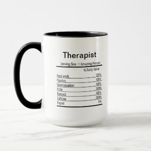 Mug Thérapeute personnalisée Valeur nutritive, Deux to