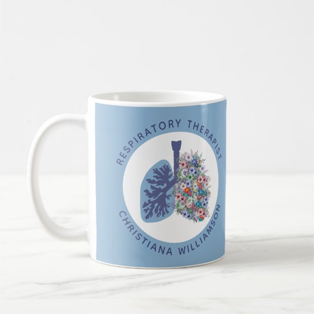 Mug Thérapeute respiratoire personnalisée Poumons flor (Gauche)