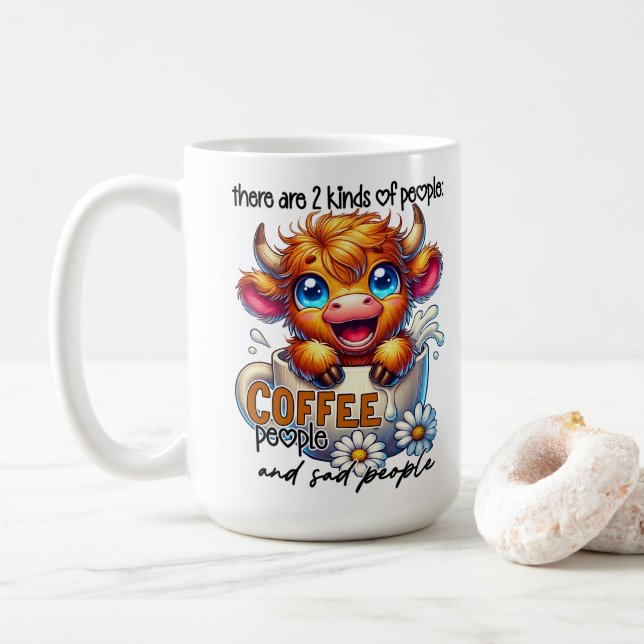 Mug There Are 2 Kinds of People Coffee People and Sad  (Avec donut)