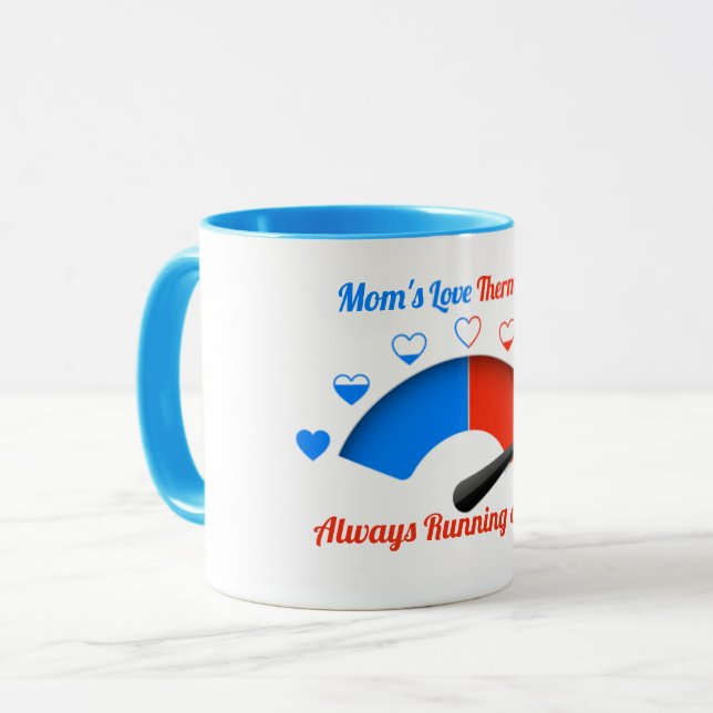 Mug Thermomètre de l'amour de maman Coeur Gage café (Devant gauche)