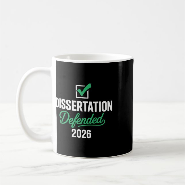 Mug Thèse soutenue 2026 pour doctorat Phd Edd (Gauche)
