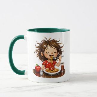 Mug This adorable illustration shows a little girl hap