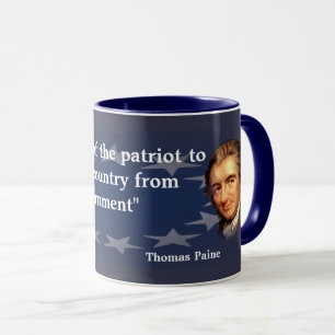 Mug Thomas Paine Citation sur le devoir du patriote