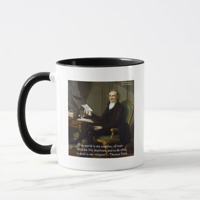 Mug Thomas Paine "Mes Frères" Citation Cadeaux & Carte (Gauche)