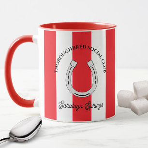 Mug Thoroughbred Social Club Red Stripes Horseshoe