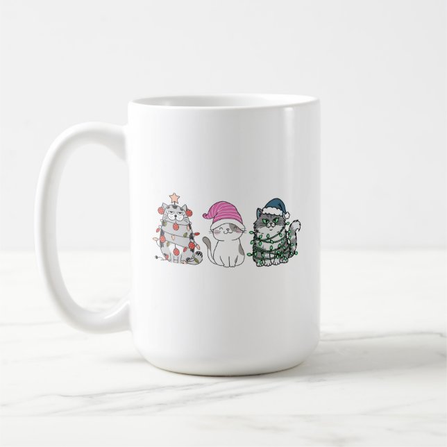 Mug Three Christmas Cats (Gauche)