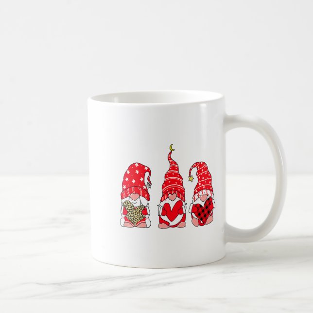 Mug Three Gnomes Holding Heart Leopard Happy Valentine (Droite)