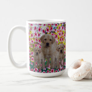 Mug Three Labrador Puppies Oil Painted