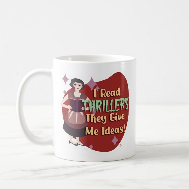 Mug Thriller Reader Humour Retro Snarky Housewoman (Gauche)