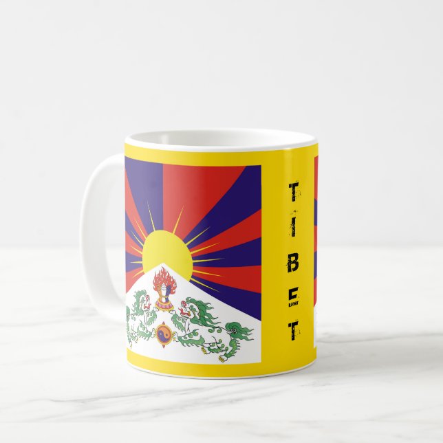 Mug Tibet, Lions de Neige, Drapeau Tibétain - L'Himala (Devant gauche)