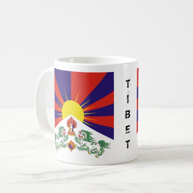 Mug Tibet, Lions de Neige, Drapeau Tibétain - L'Himala (Devant gauche)