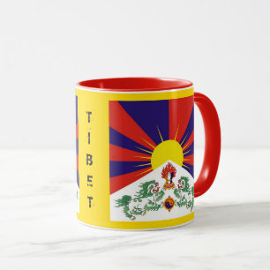 Mug Tibet, Lions des neiges, drapeau tibétain - L'Him
