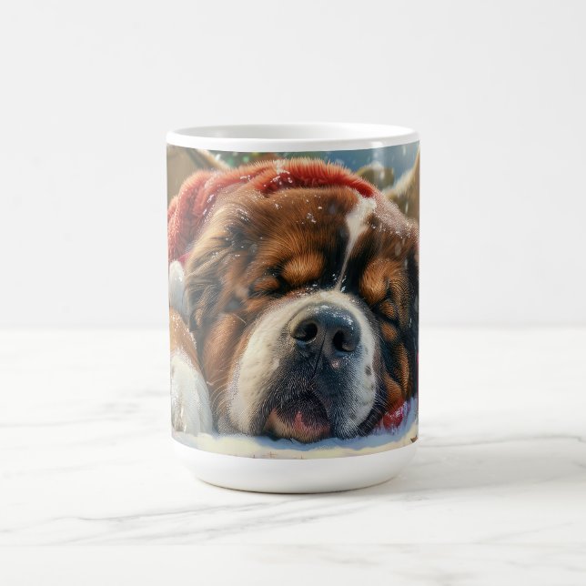 Mug Tibétain Mastiff Chien Fête de Noël (Centre)