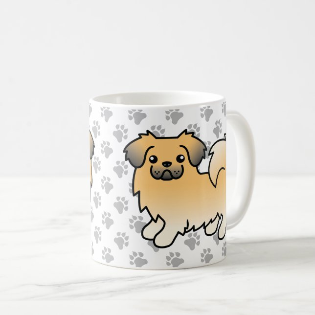 Mug Tibétain Spaniel Fawn Sable Chien de Dessin Animé  (Devant droit)