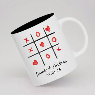 Mug Tic Tac Toe personnalisé Cadeau de la Saint-Va