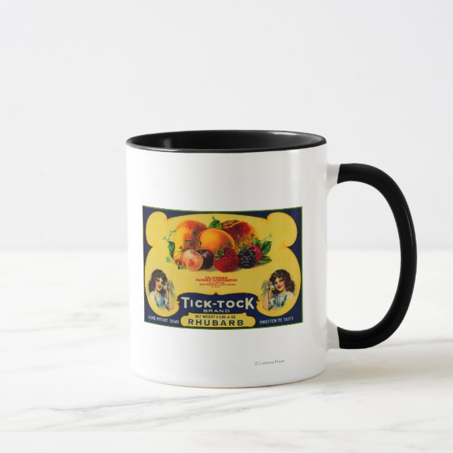Mug Tick Tock Rhubarb Étiquette (Droite)