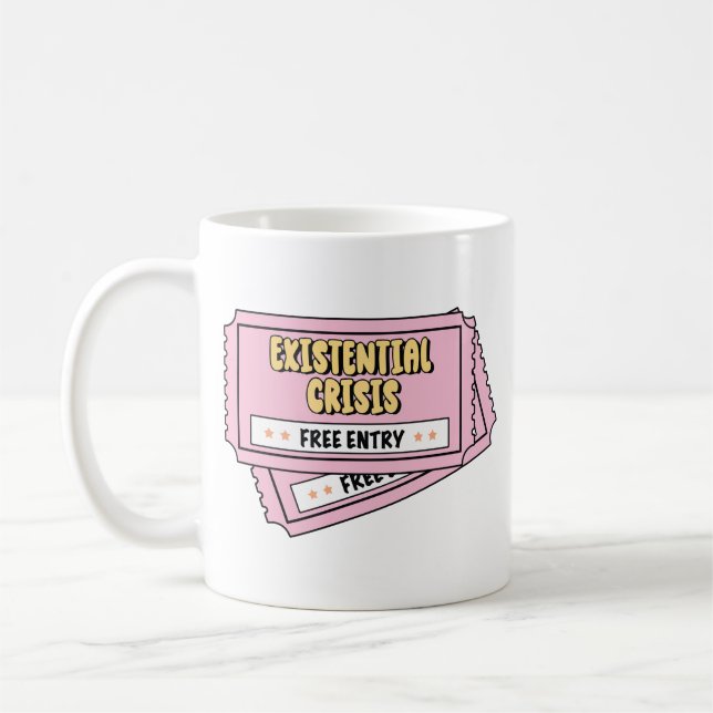 Mug Ticket drôle de crise existentielle (Gauche)
