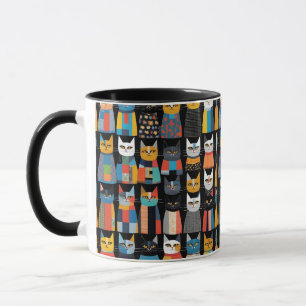 Mug Tie chat aquarelle amusant pour amateur de chat An
