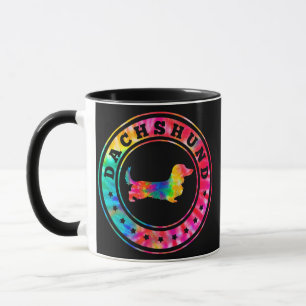 Mug Tie Dye Cheveux Longs Dachshund Chien Maman Papa A