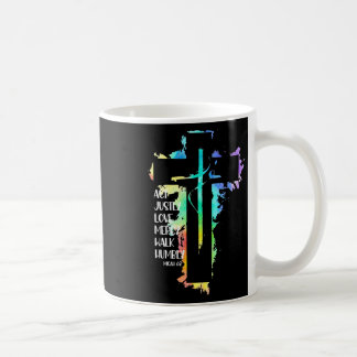 Mug Tie Dye Cross Micah 68 Acte Justement Bible Écritu