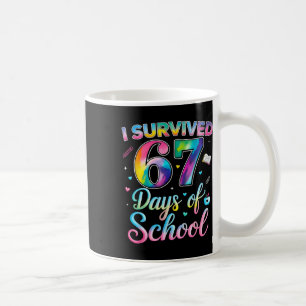 Mug Tie Dye J'ai Survécu 67 Jours D'école Drôle Six Se
