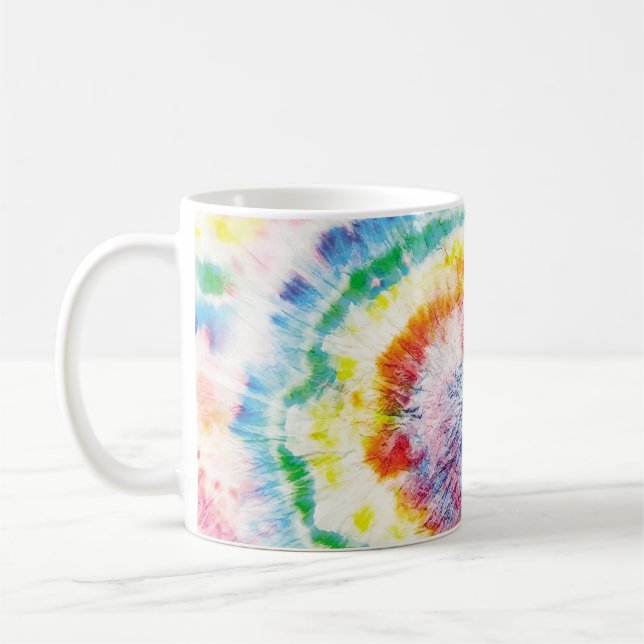 Mug Tie Dye Swirl. Motif de Tiedye sans couture. Fabri (Gauche)