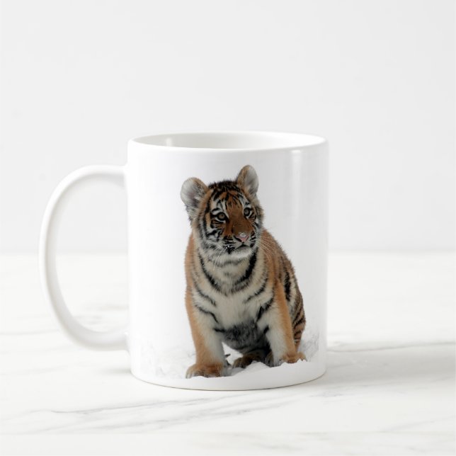 Mug Tiger Cub in the Snow Photograph (Gauche)