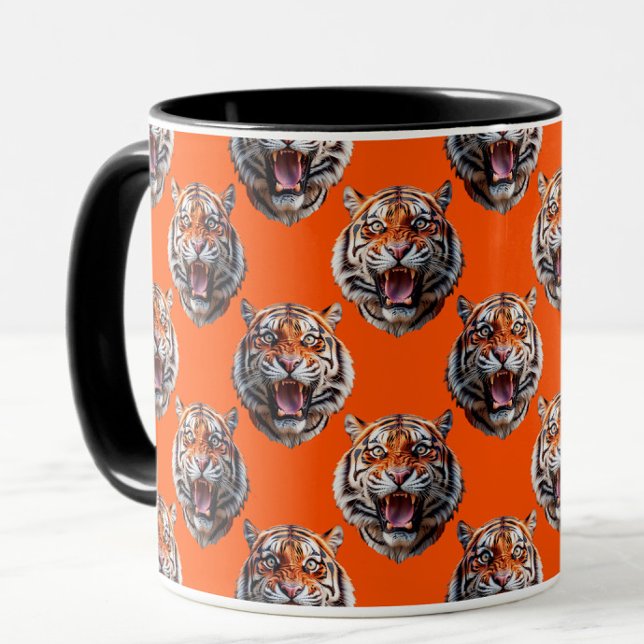 Mug Tiger Head Pattern Design Orange  (Créateur téléchargé)
