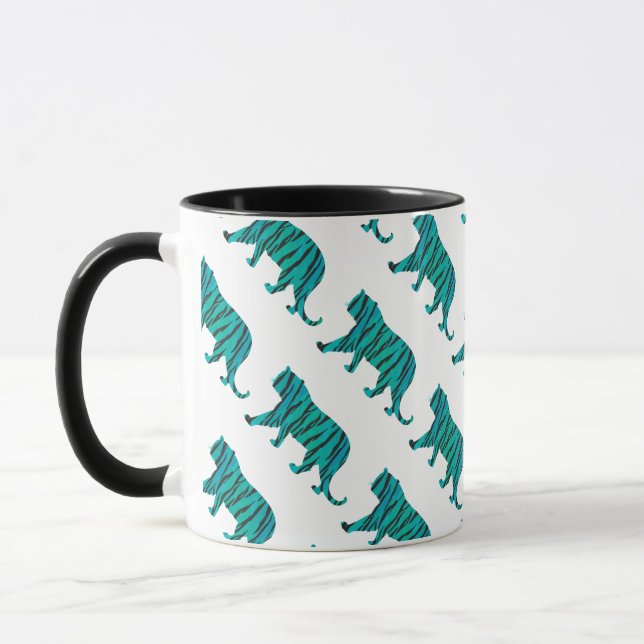 Mug Tiger noir et Turquoise (Gauche)