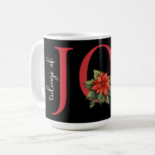 Mug TIGES DE JOY RED CHRISTMAS POINSETTIA sur NOIR,