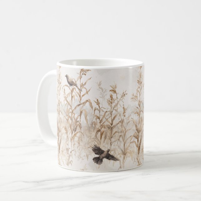 Mug Tiges de maïs Oiseaux Automne  (Devant gauche)