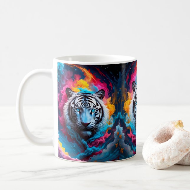 Mug Tigre à l'aspect mystique et éthéré (Avec donut)