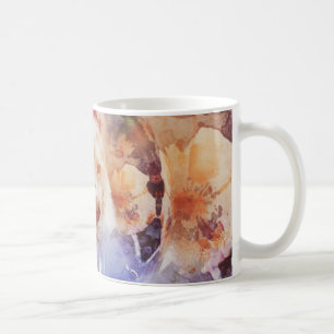 Mug Tigre Blanc Floral Bulles Grunge