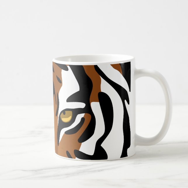 Mug Tigre, Chat Sauvage sur Fond Noir (Droite)